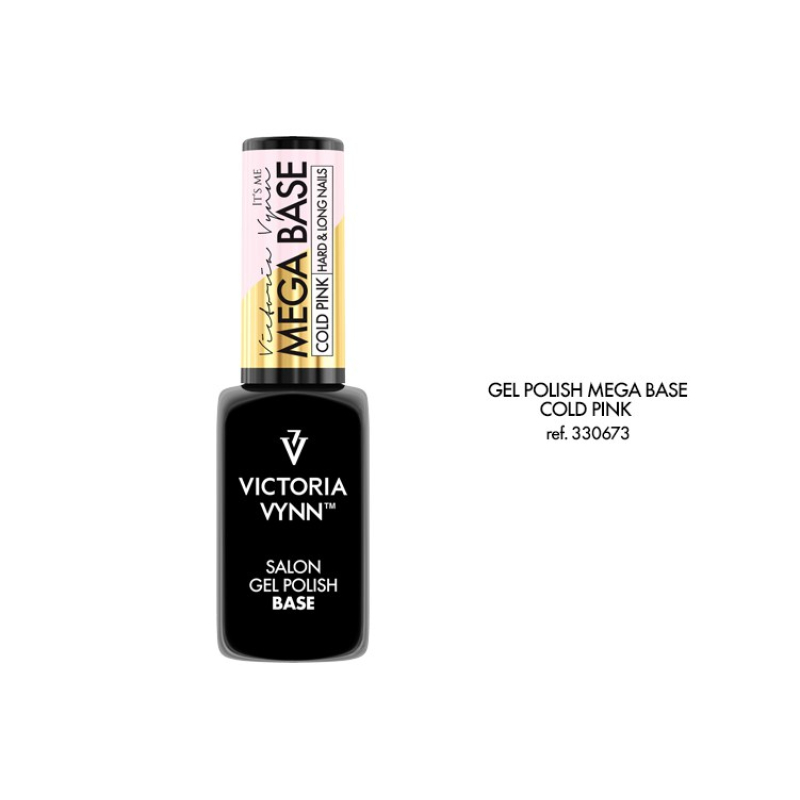 salon gel polish mega base hard & long nails cold pink